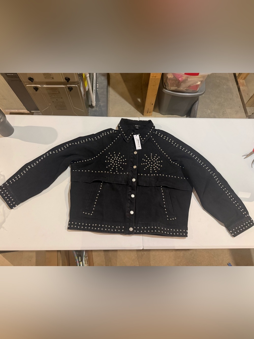 Nasty Gal Black Studded Denim Jacket